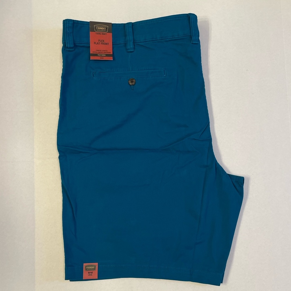 Foundry Big & Tall Young Mens Comfort Stretch Shorts Blue Lagoon Size 52